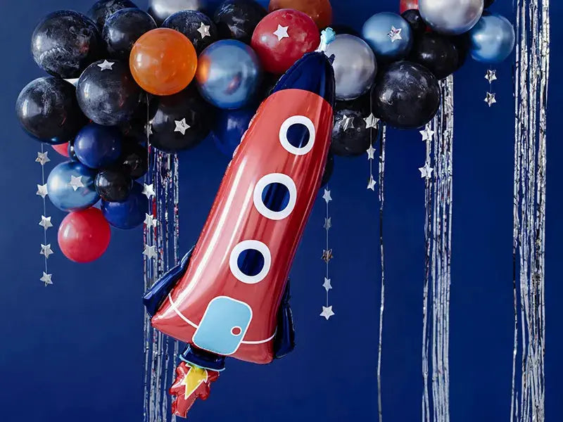 Foil balloon Rocket, 44x115cm, mix Partydeco