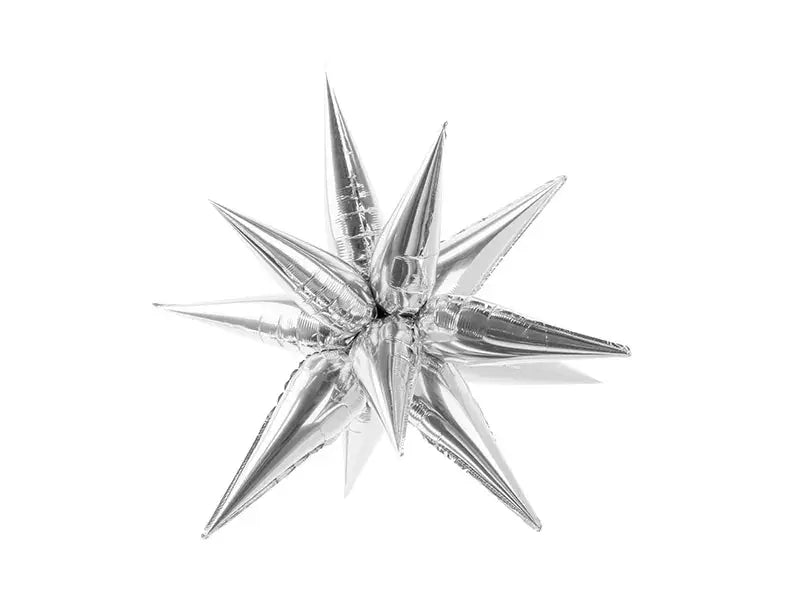 Foil balloon Star 3D, 95cm, silver Partydeco