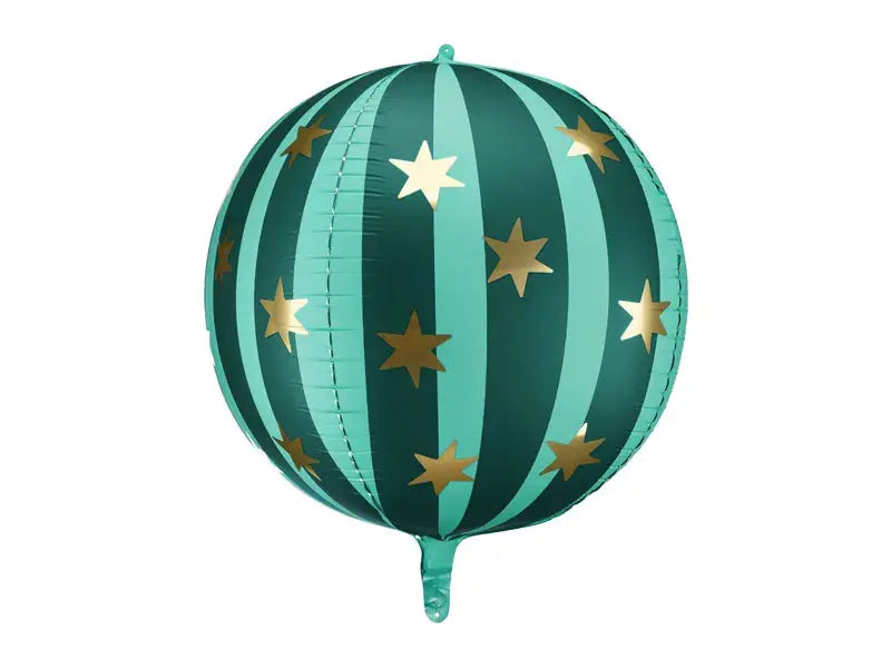 Foil balloon Starry ball, 75 cm, green Partydeco