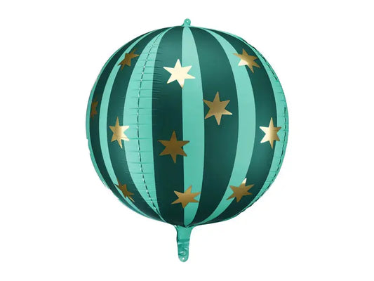 Foil balloon Starry ball, 75 cm, green Partydeco