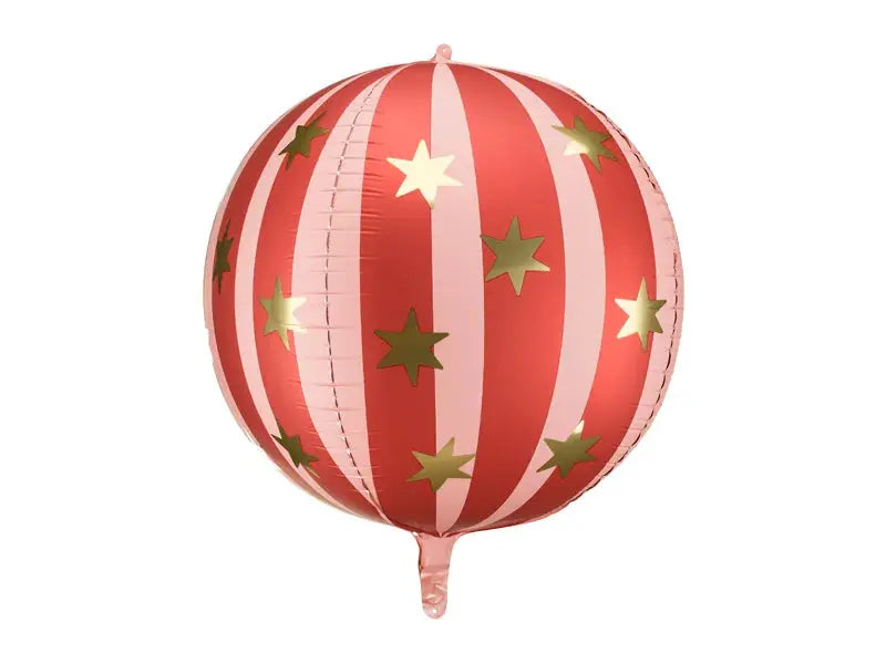 Foil balloon Starry ball, 75 cm, red Partydeco