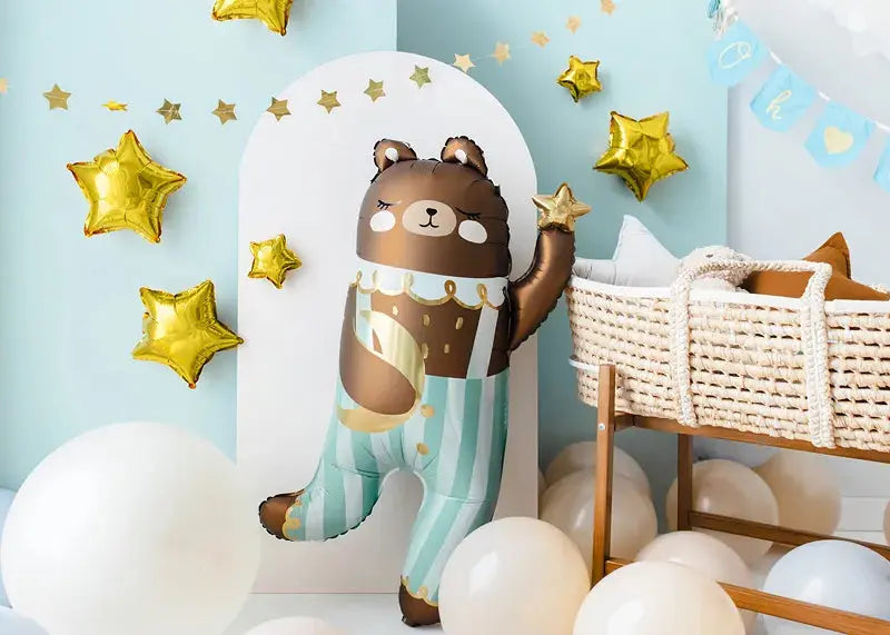 Foil balloon Teddy bear, 72x104 cm, mix Partydeco