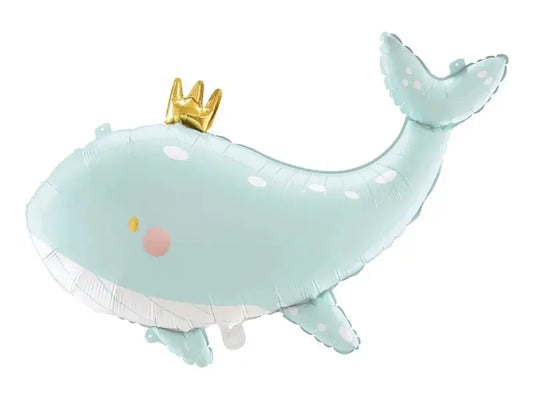 Foil balloon Whale, 93x60 cm, sky-blue Partydeco