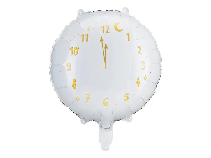 Foil balloon White Clock Partydeco