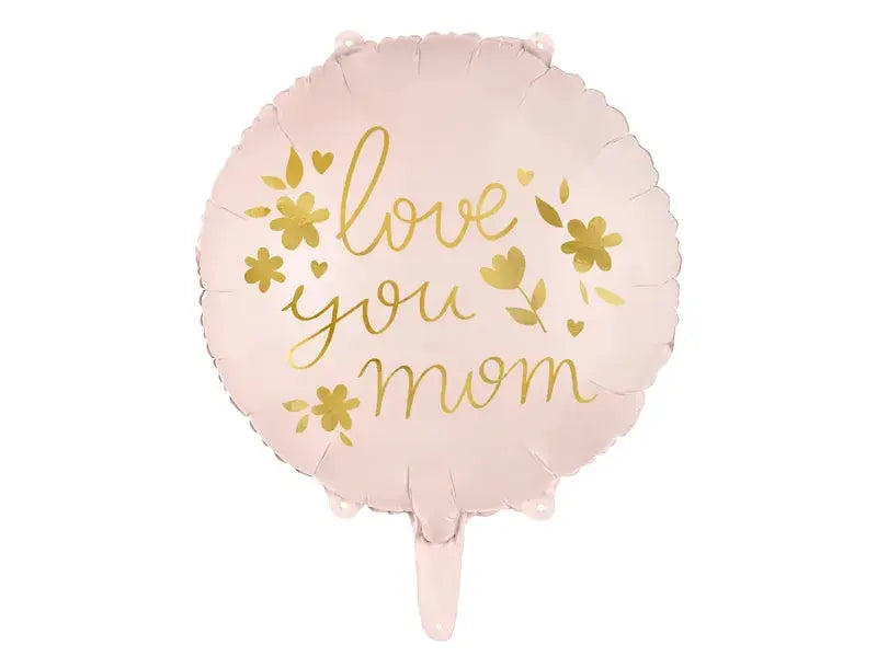 Foil balloon "Love you mom", 45 cm, pink Partydeco