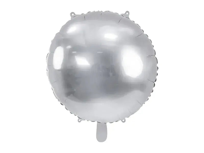 Foil balloon round Lozenge, 45 cm, Silver Partydeco