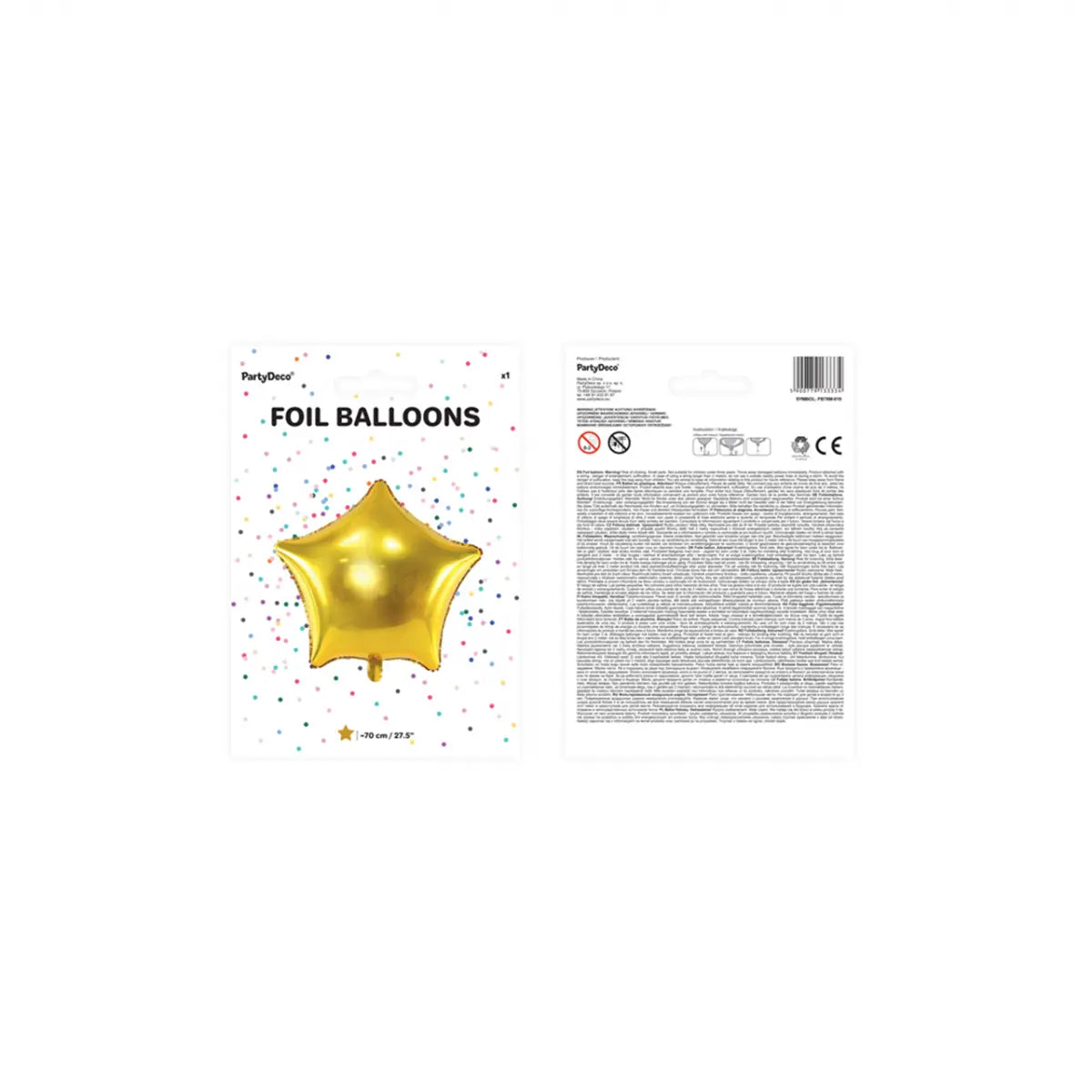 Foil balloon star, gold Partydeco