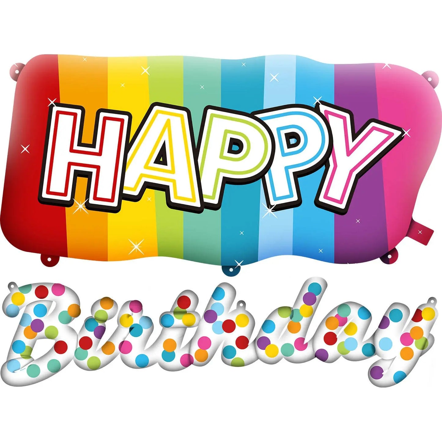 Foil balloons 'Happy Birthday' Rainbow Bday - 2 pieces Folat