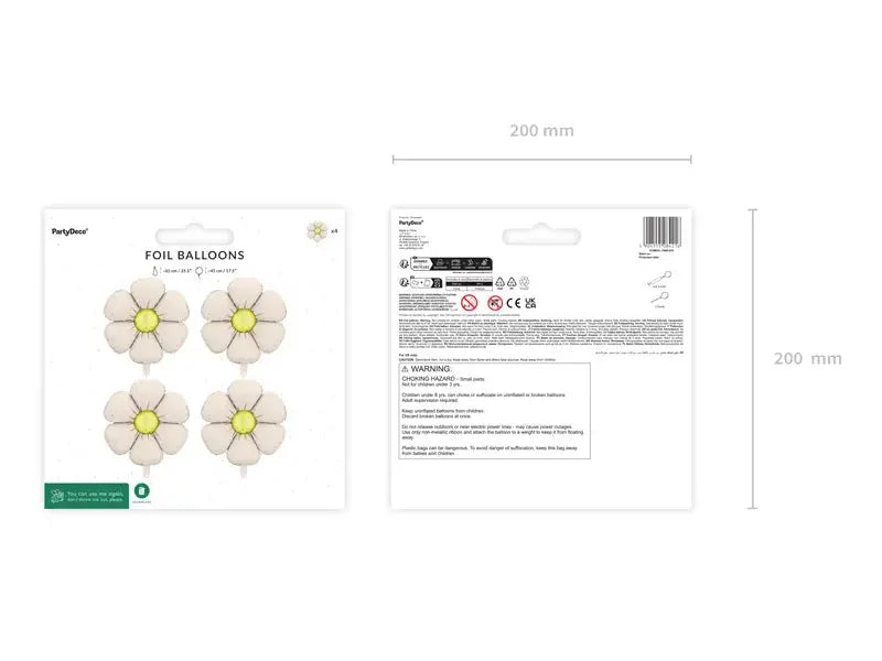 Foil balloons for Daisy garlands, diameter 65 cm, cream Partydeco