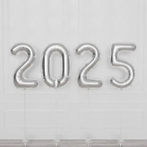 Foil balloons with helium 2025 silver Folat