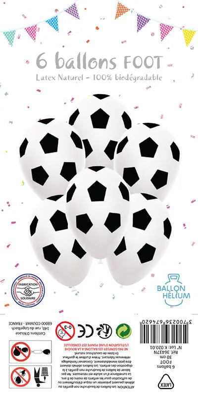 Football Balloons - 6 pieces Cotillons D Alsace