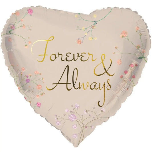 “Forever & Always” Heart Shaped Foil Balloon – 45cm Folat