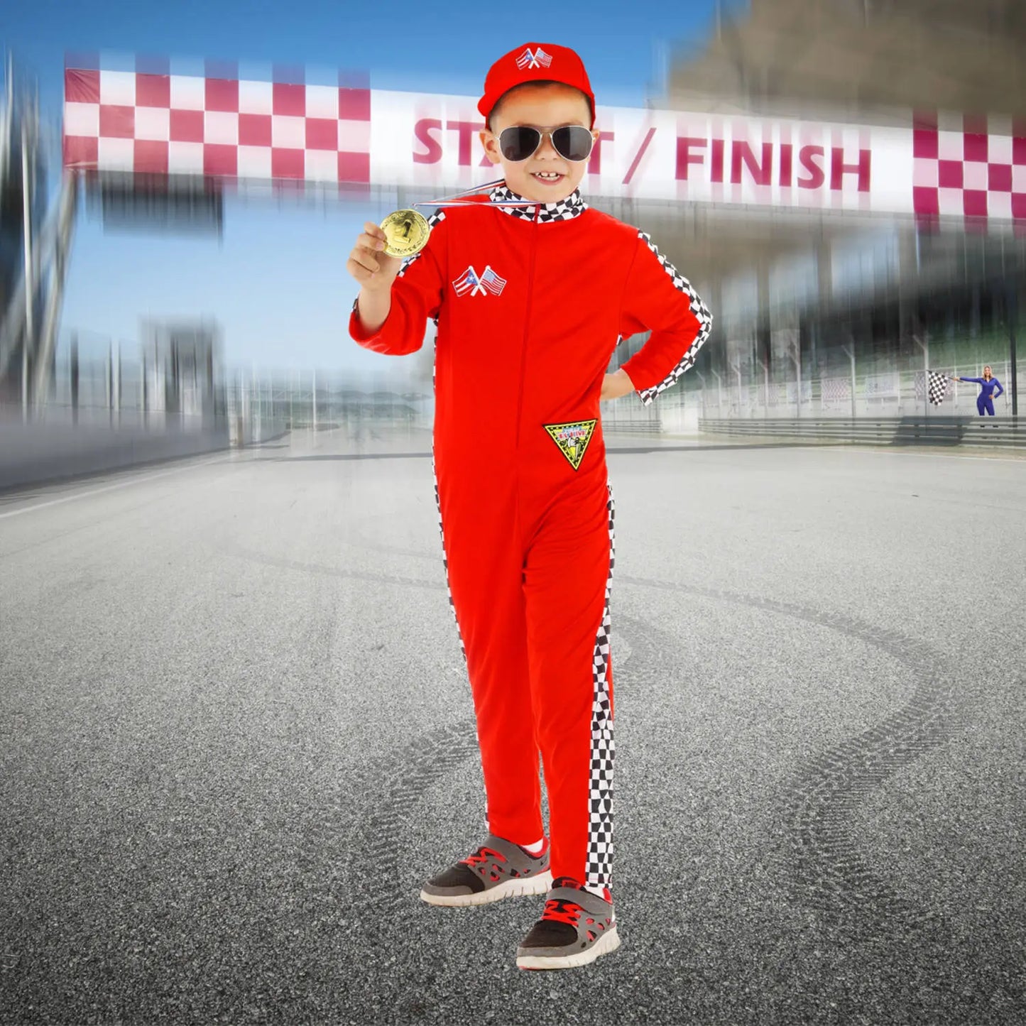 Formula 1 Racer Costume 2 pieces for Children - Size 134-152 Folawear