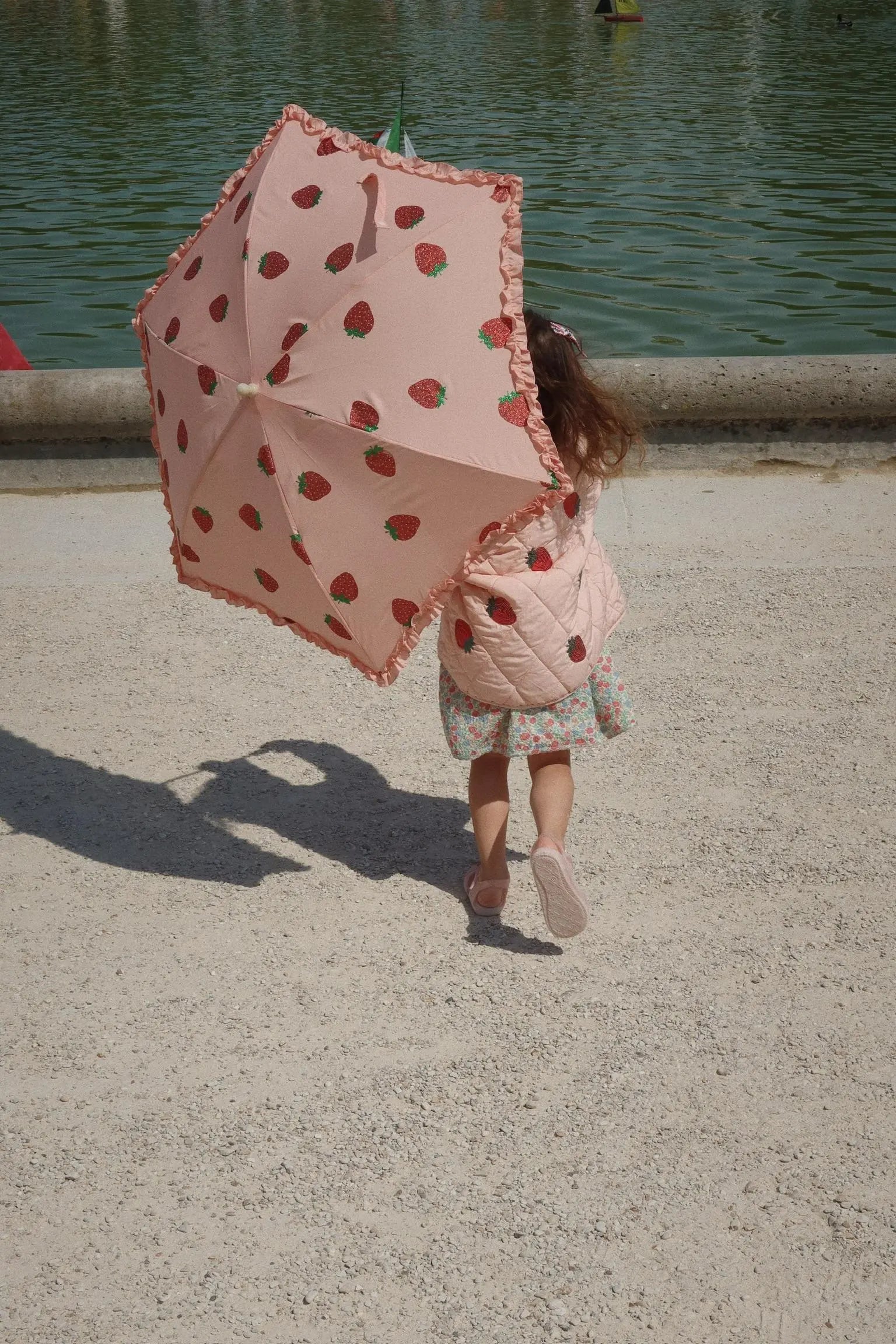Frill Umbrella - Strawberry Glitter Konges Slojd