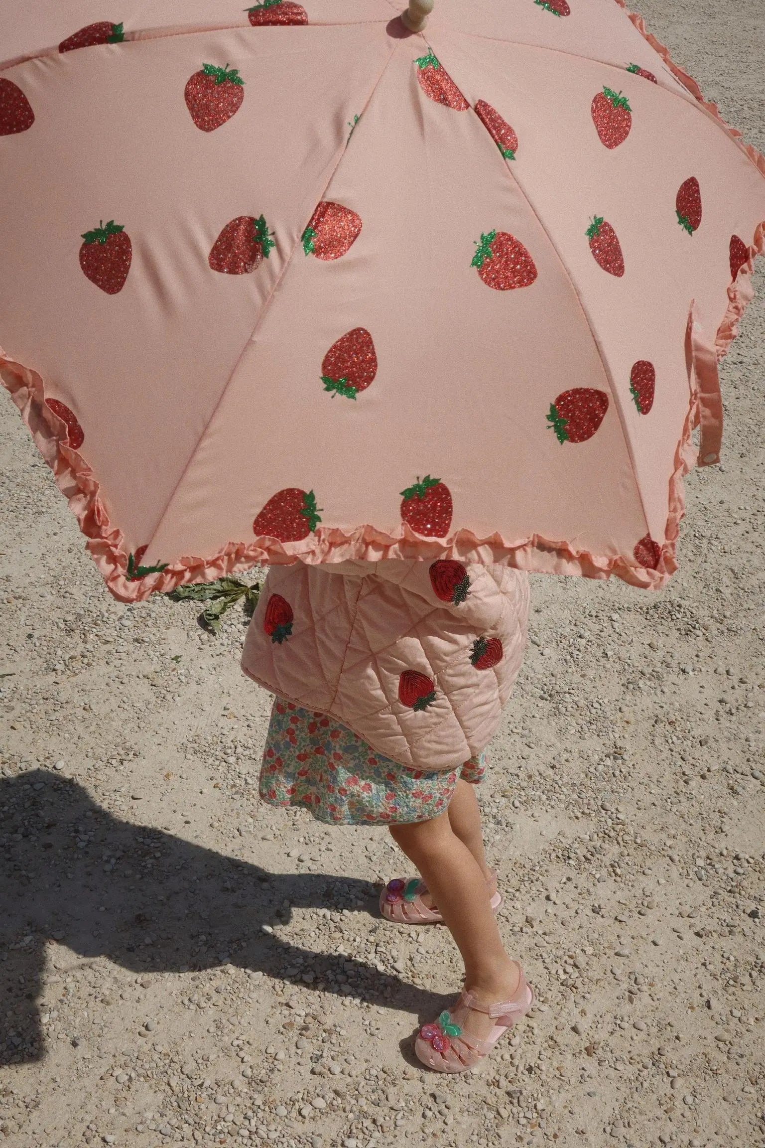 Frill Umbrella - Strawberry Glitter Konges Slojd
