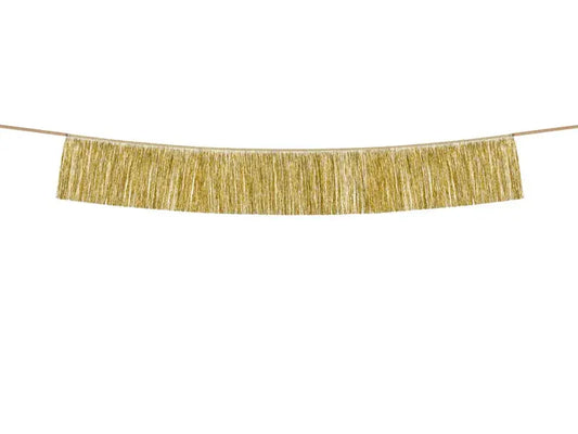 Fringe garland, gold Partydeco