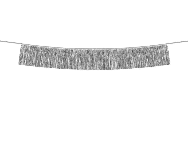 Fringe garland, silver Partydeco
