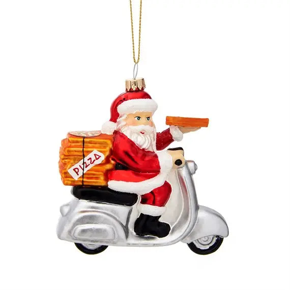 Fun Food Pizza Delivery Santa Shaped Bauble SASS AND BELLE