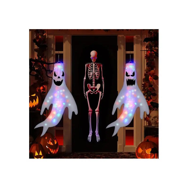 GHOST LED hanging ghost 120 x 63 cm 2 matching designs batteries included Cotillons D Alsace