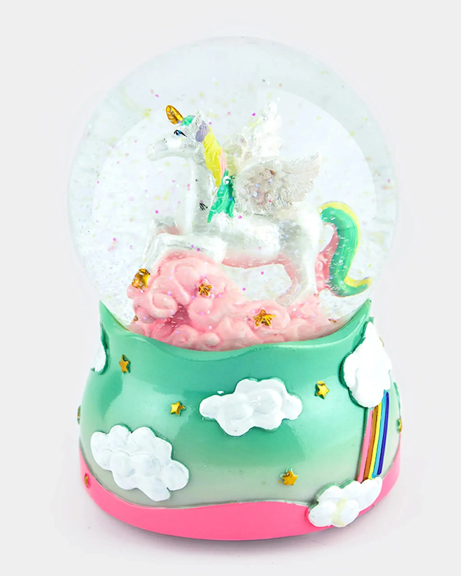 GLITTER GLOBE UNICORN WIND-UP MUSIC Den Goda Fen