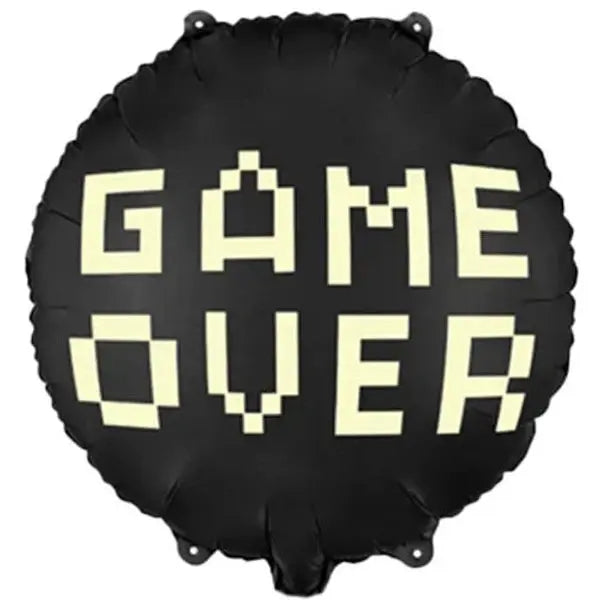 Game Over Black Pixelated Foil Balloon Partydeco