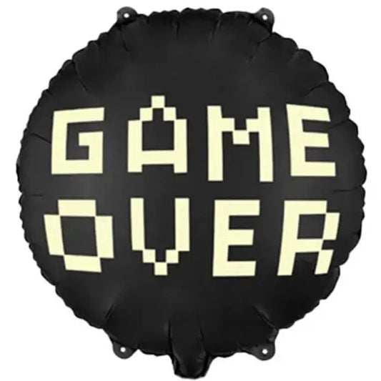 Game Over Black Pixelated Foil Balloon Partydeco