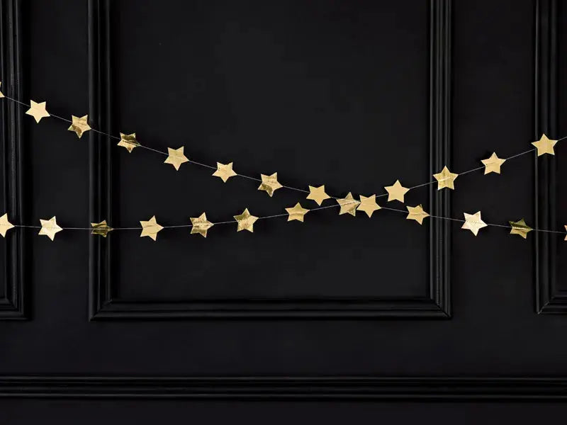 Garland Stars, gold, 3.6m Partydeco