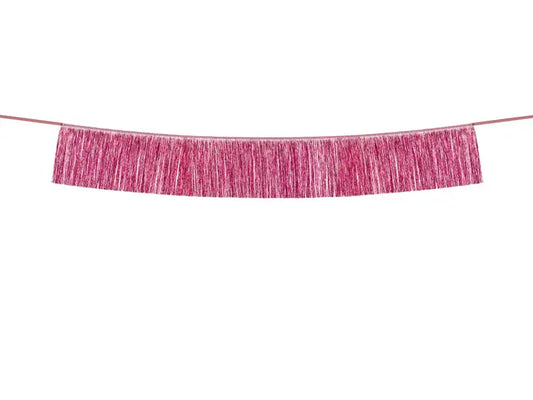 Garland tassels, pink Partydeco