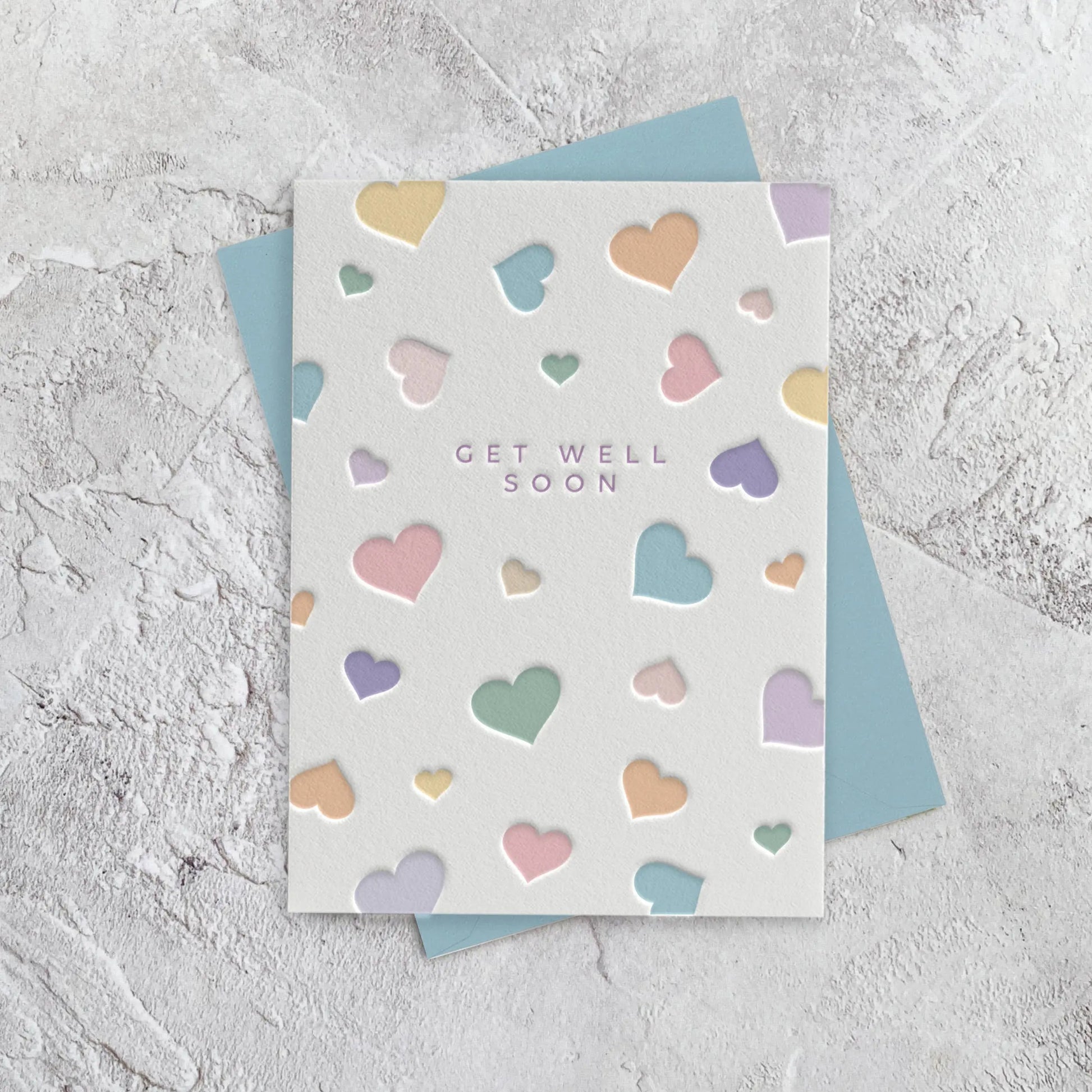 Get Well Soon Letterpress Style Card Heyyy Ltd