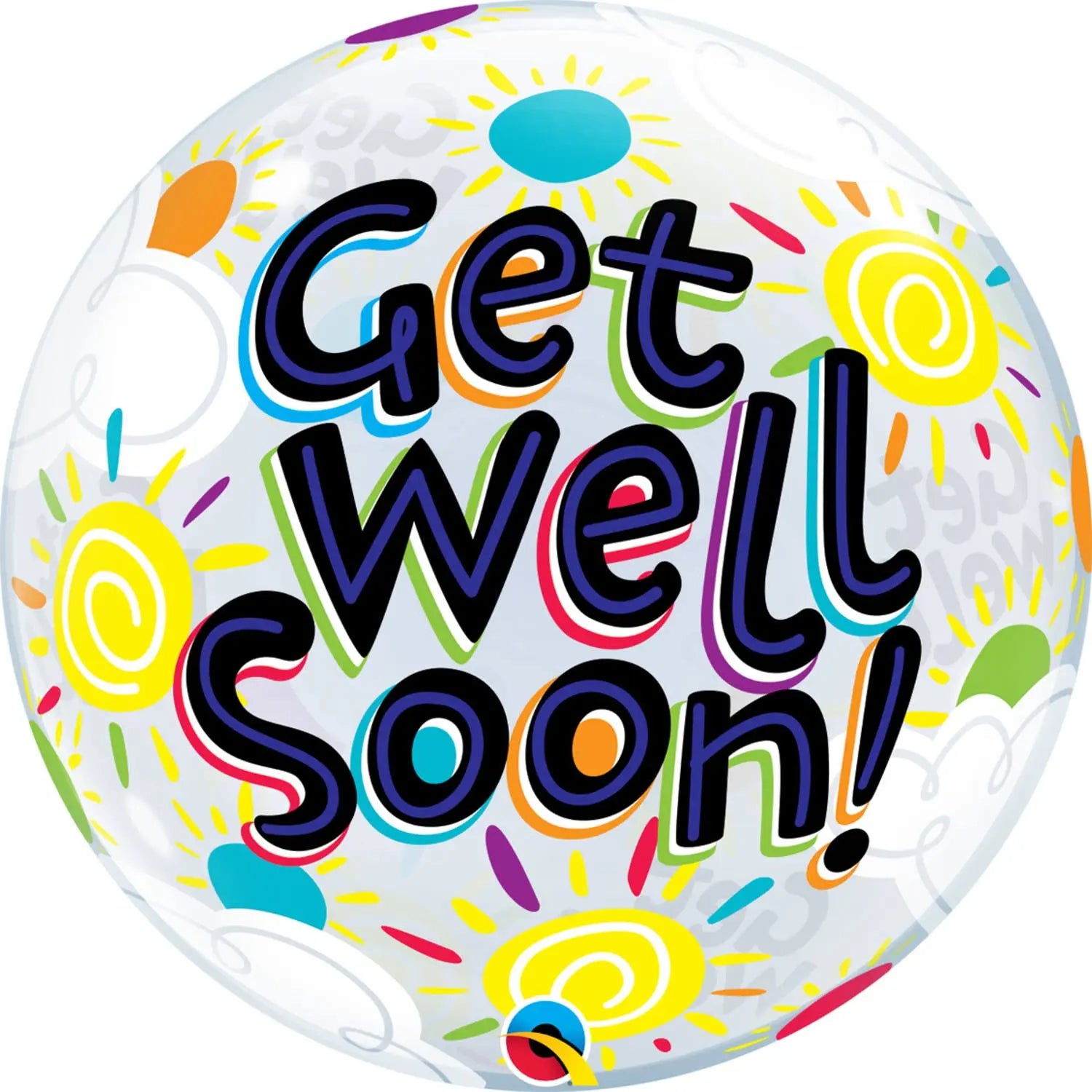 'Get Well Soon' Bubbles Balloon qualatex