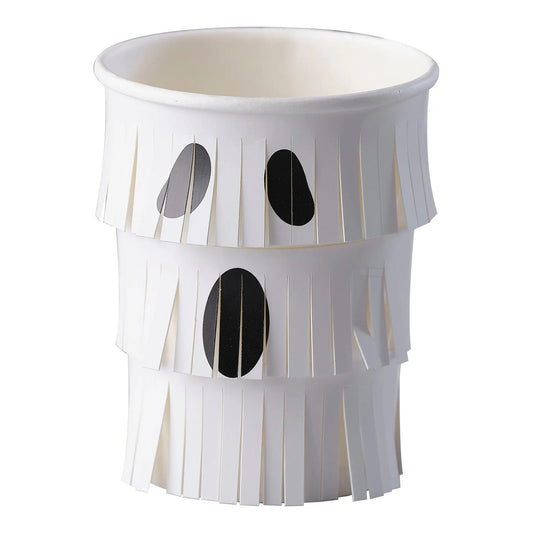 Ghost Fringe Paper Halloween Cups Ginger Ray