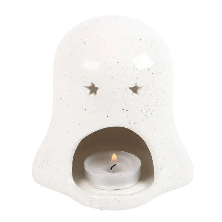 Ghost Shaped Halloween Tealight Candle Holder with Pumpkin Something Different Wholesale