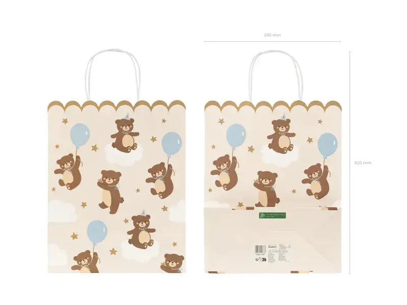 Gift bag Teddy bears, mix, 26x32.5x13 cm Partydeco