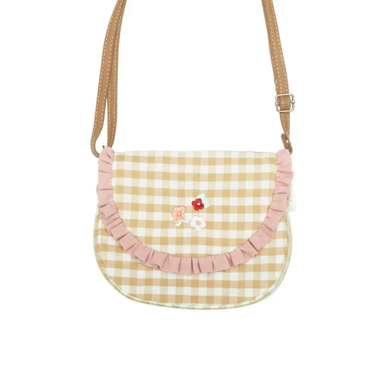 Gingham Embroidered Ruffle Bag Rockahula