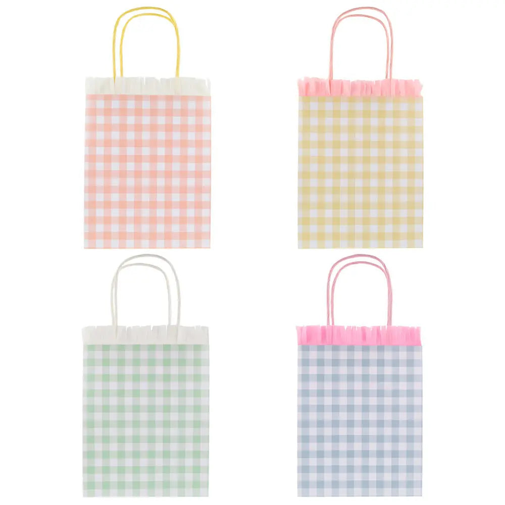 Gingham fringe party bags Meri Meri