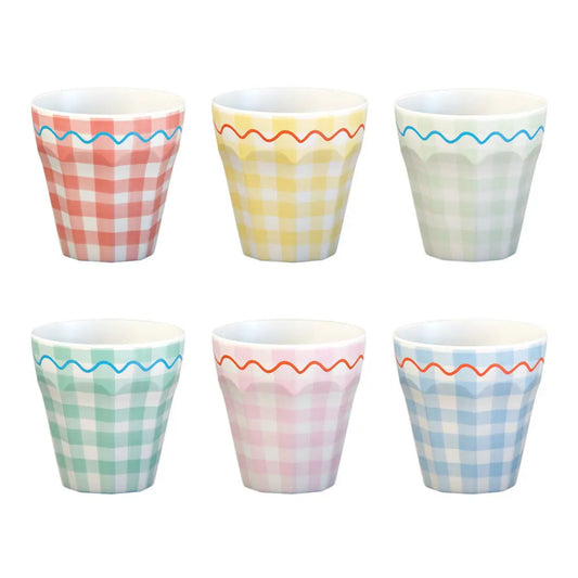 Gingham reusable cups Meri Meri