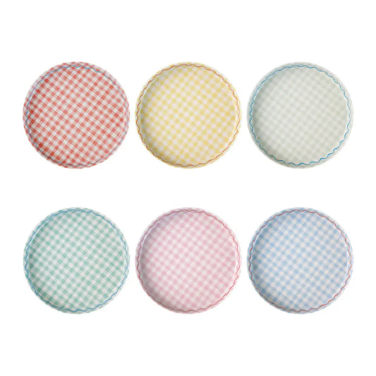Gingham reusable plates S Meri Meri