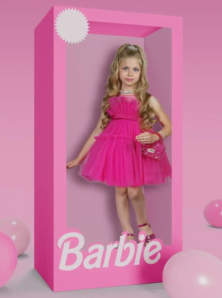 Girls Life-Size Barbiecore Girl Tulle Costume Dress Mia Belle Girls