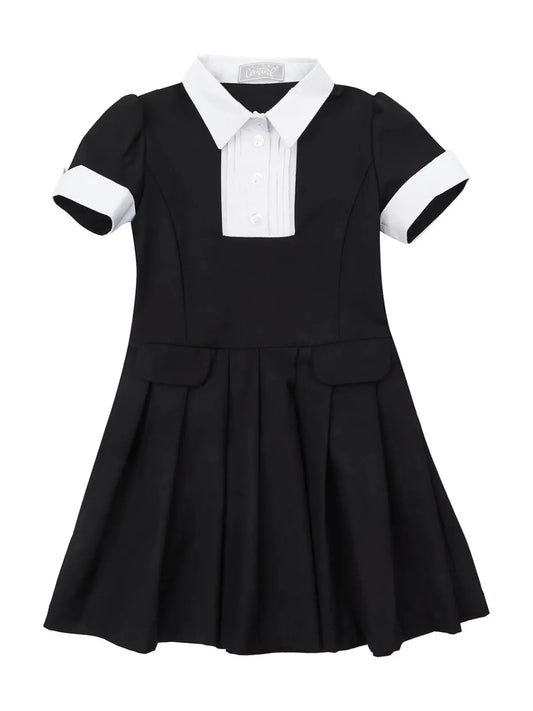 Girls Spooky Wednesday Uniform Costume Dress Mia Belle Girls