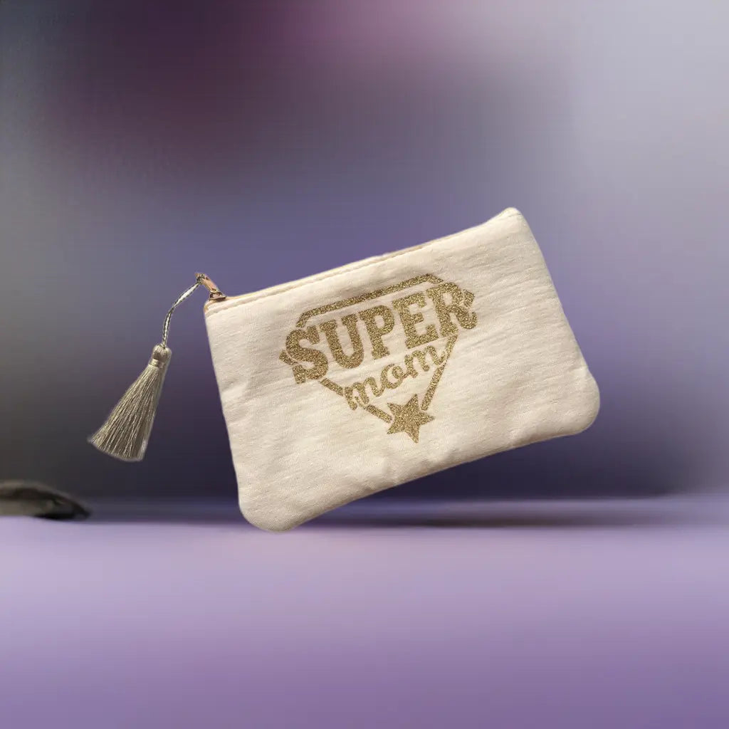 Glam bag - Super mom - Beige thepartyville