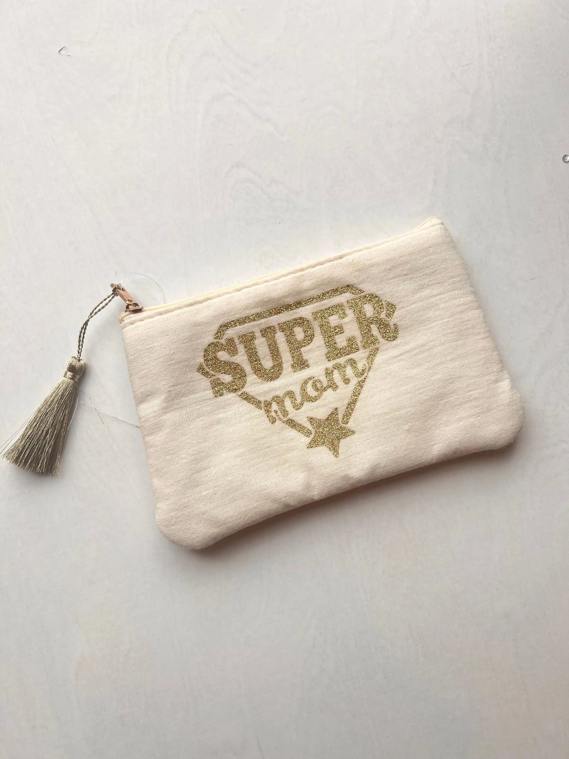 Glam bag - Super mom - Beige thepartyville