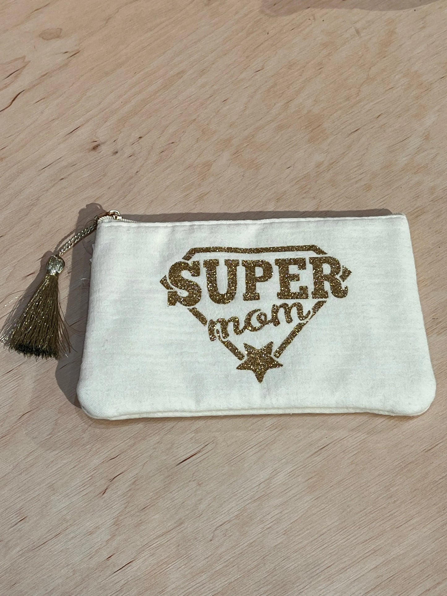 Glam bag - Super mom - Beige thepartyville