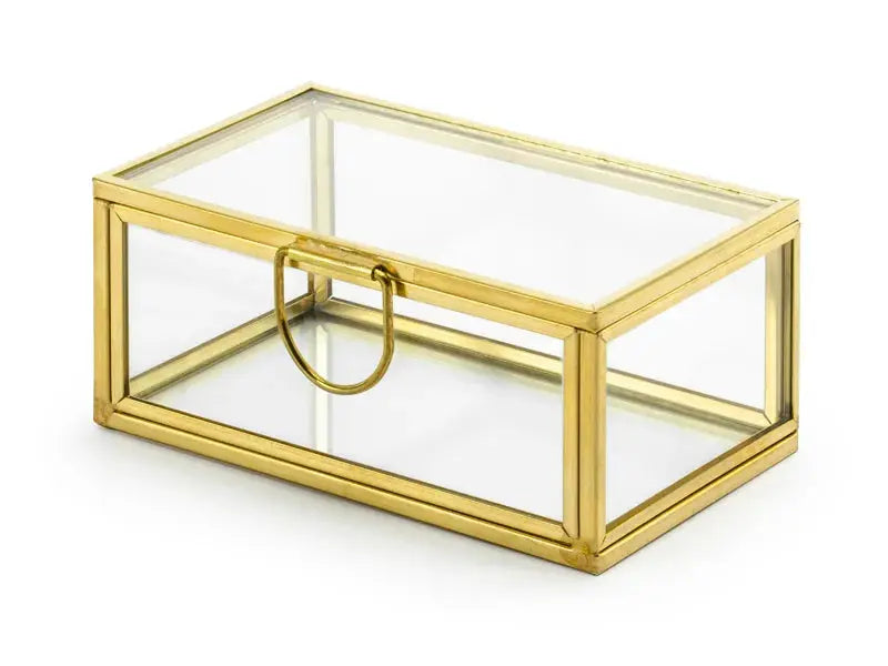 Glass box, gold, 9x5.5x4cm Partydeco