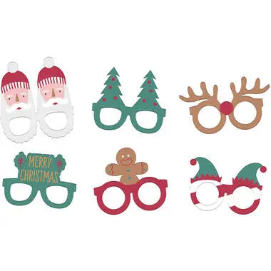 Glasses - Holly Jolly - Paper - 6 pieces Folat