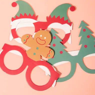 Glasses - Holly Jolly - Paper - 6 pieces Folat