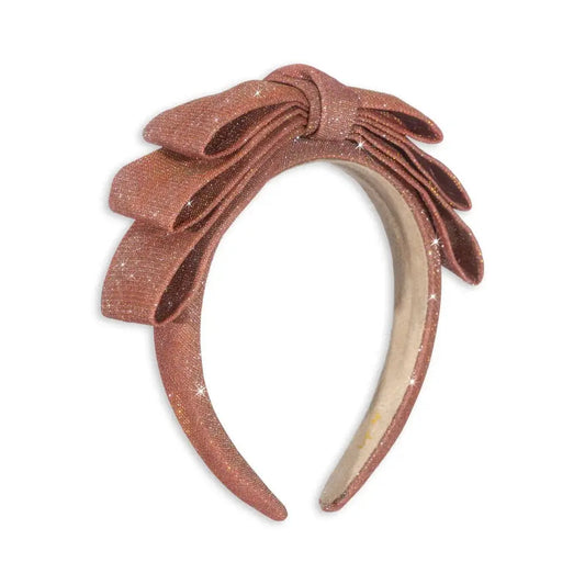 Glitter Bow headband - Old rose Konges Slojd