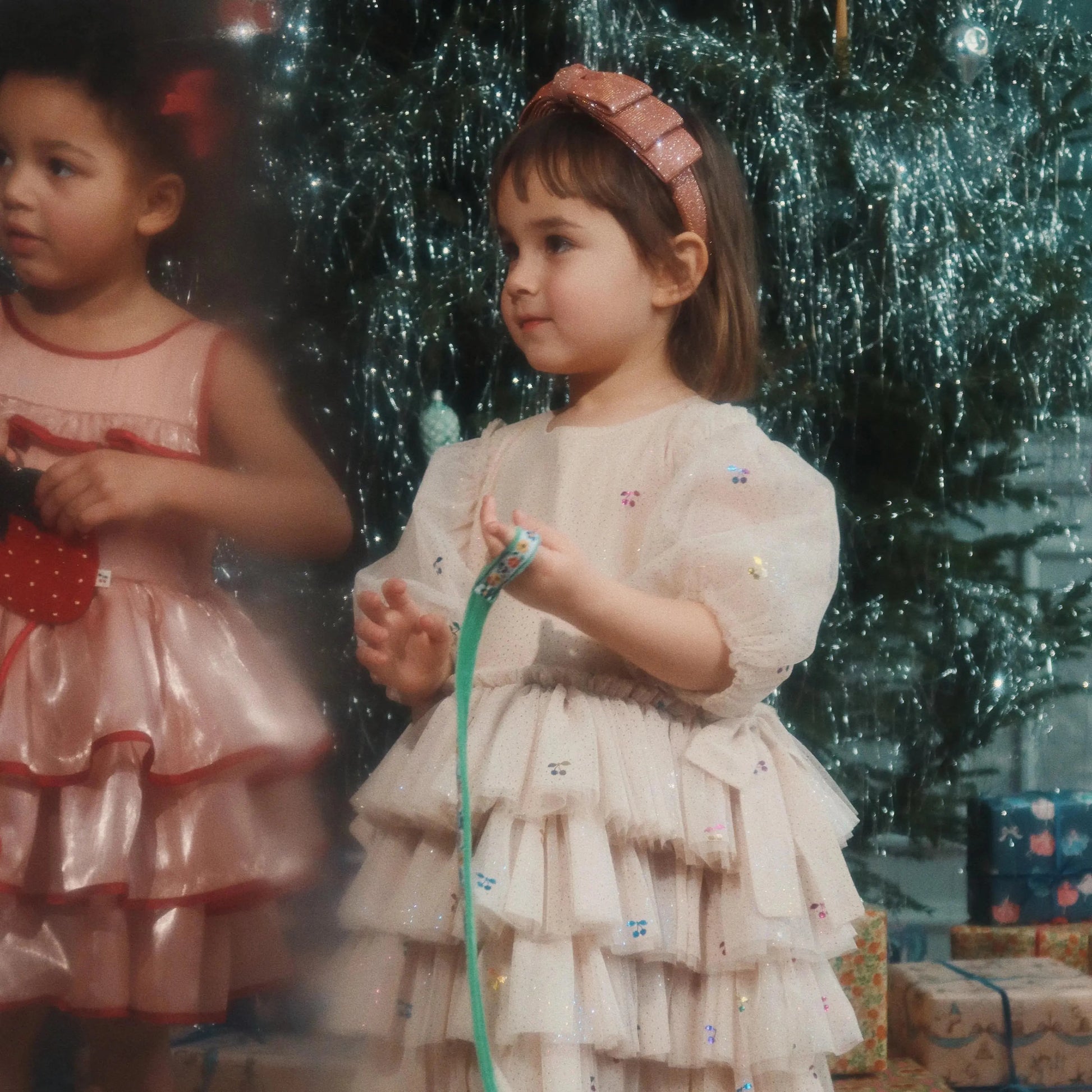 Glitter Bow headband - Old rose Konges Slojd