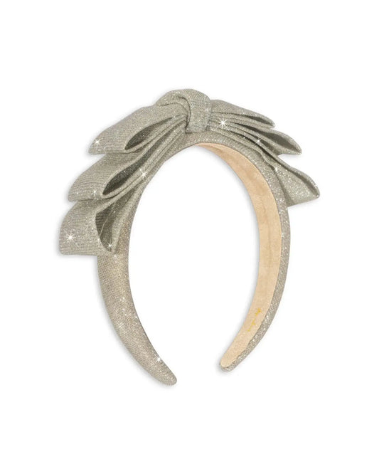 Glitter Bow headband - Silver Konges Slojd