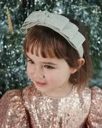 Glitter Bow headband - Silver Konges Slojd