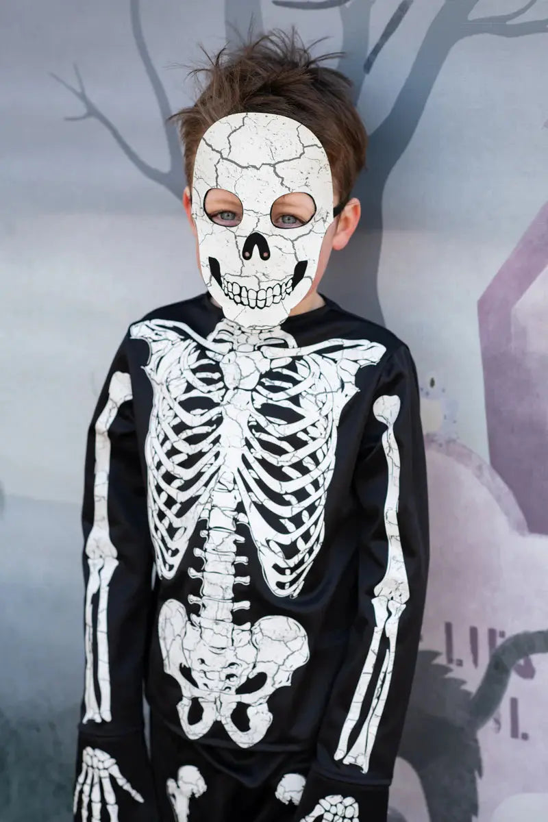 Glow in the Dark Skeleton Shirt, Pants & Mask Great Pretenders